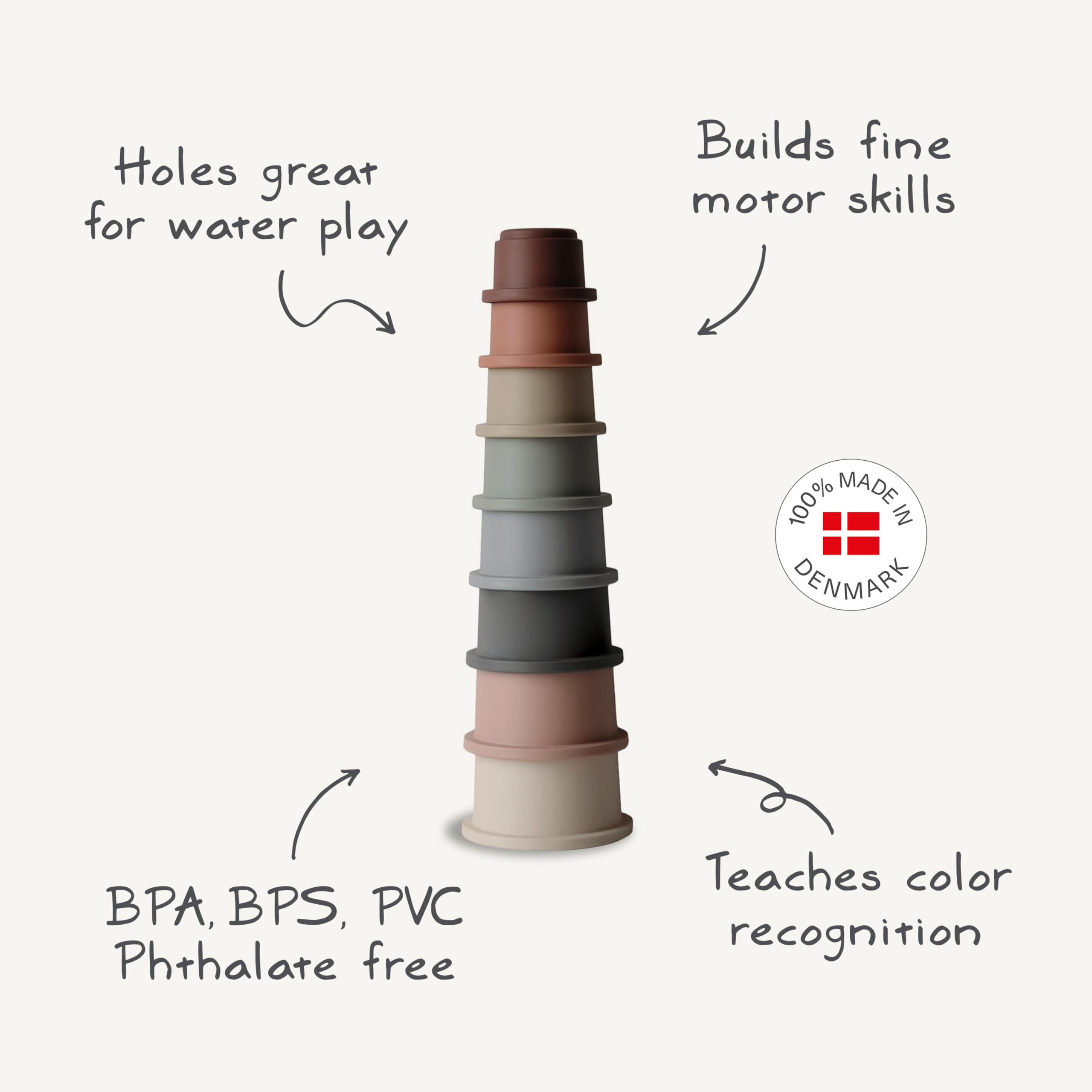 Mushie durable Danish toy image supports caregiver interaction and shared playtime.