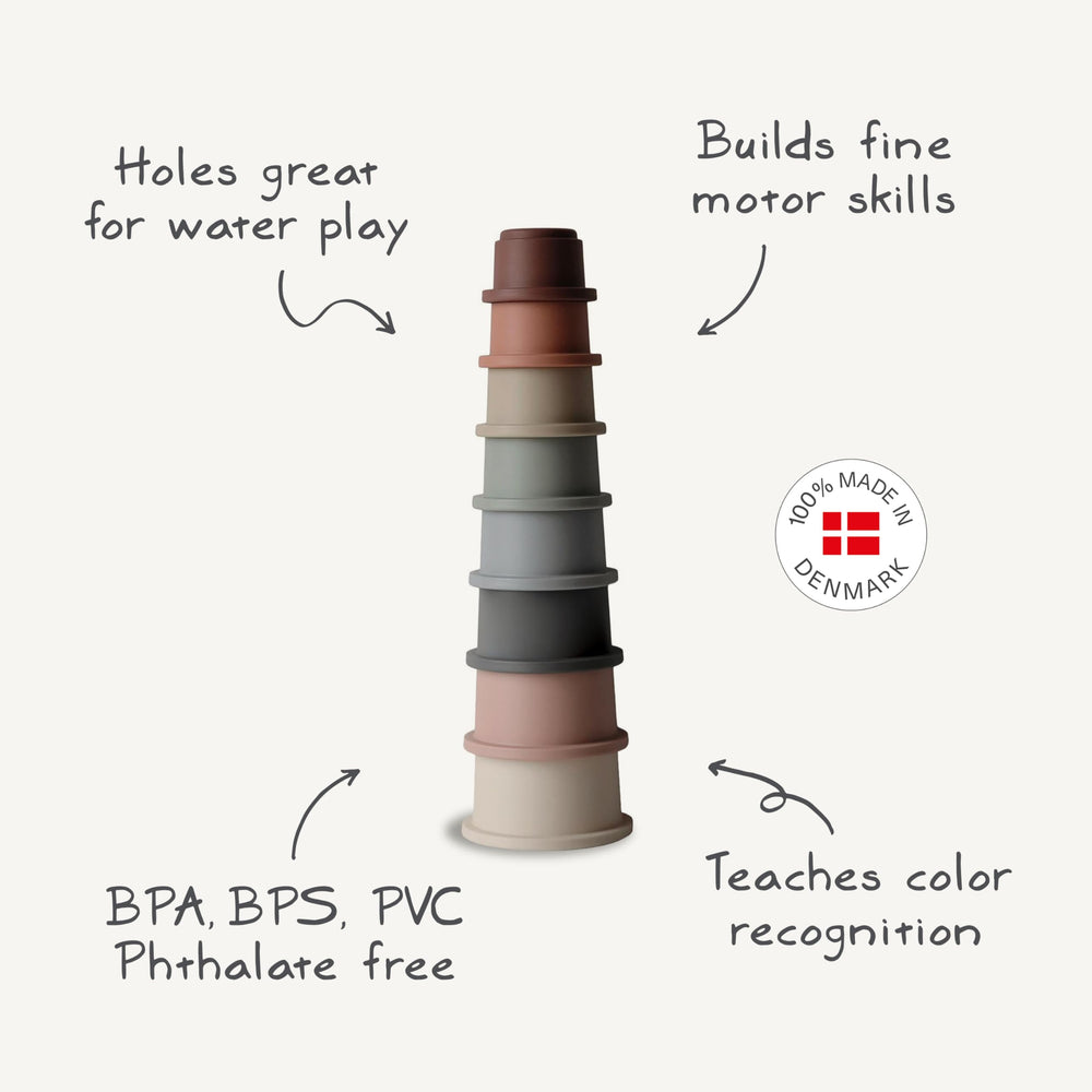 Mushie durable Danish toy image supports caregiver interaction and shared playtime.