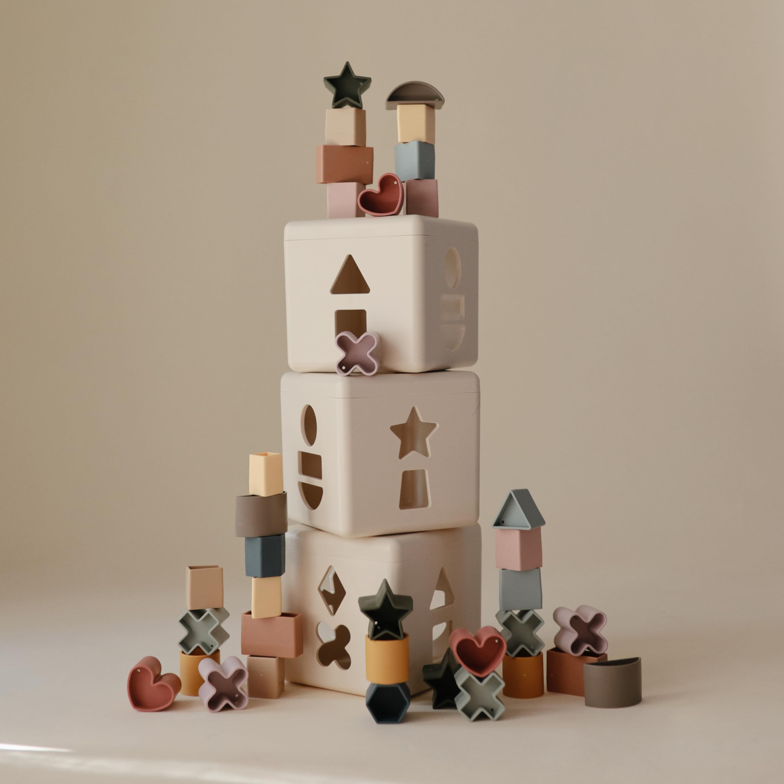 Mushie Shape Sorting Box Original made in Denmark reflects quality craftsmanship.