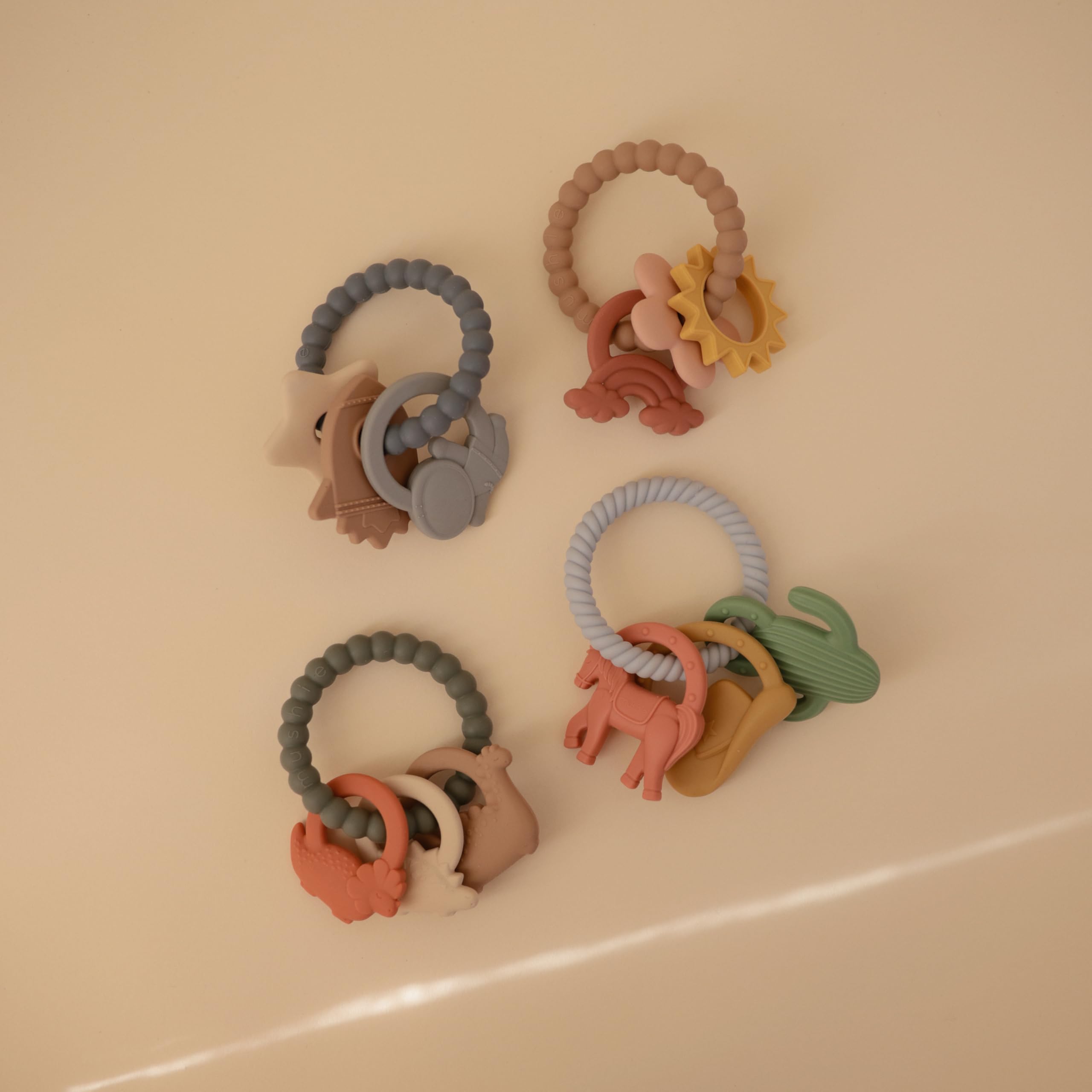 Mushie teething ring dishwasher-safe for easy cleanup after meals
