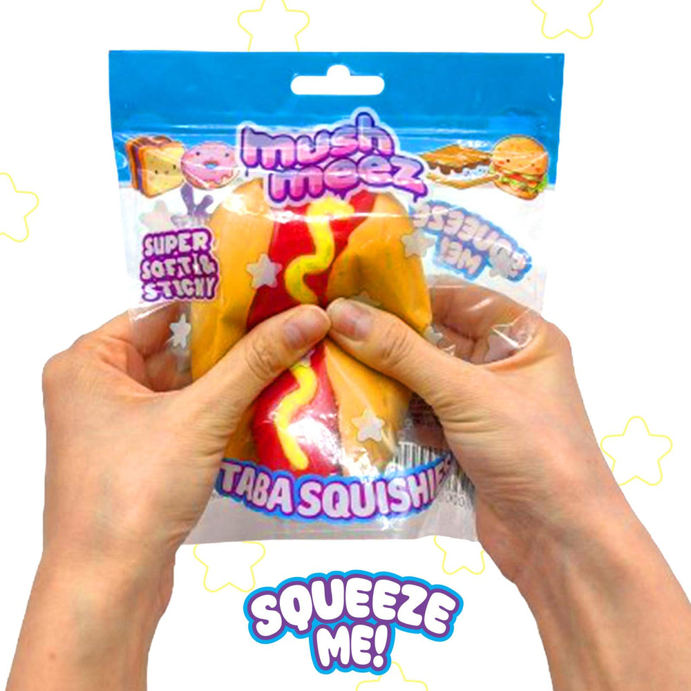 MushMeez Taba Squishy Hotdog being rebuilt from components for extended play