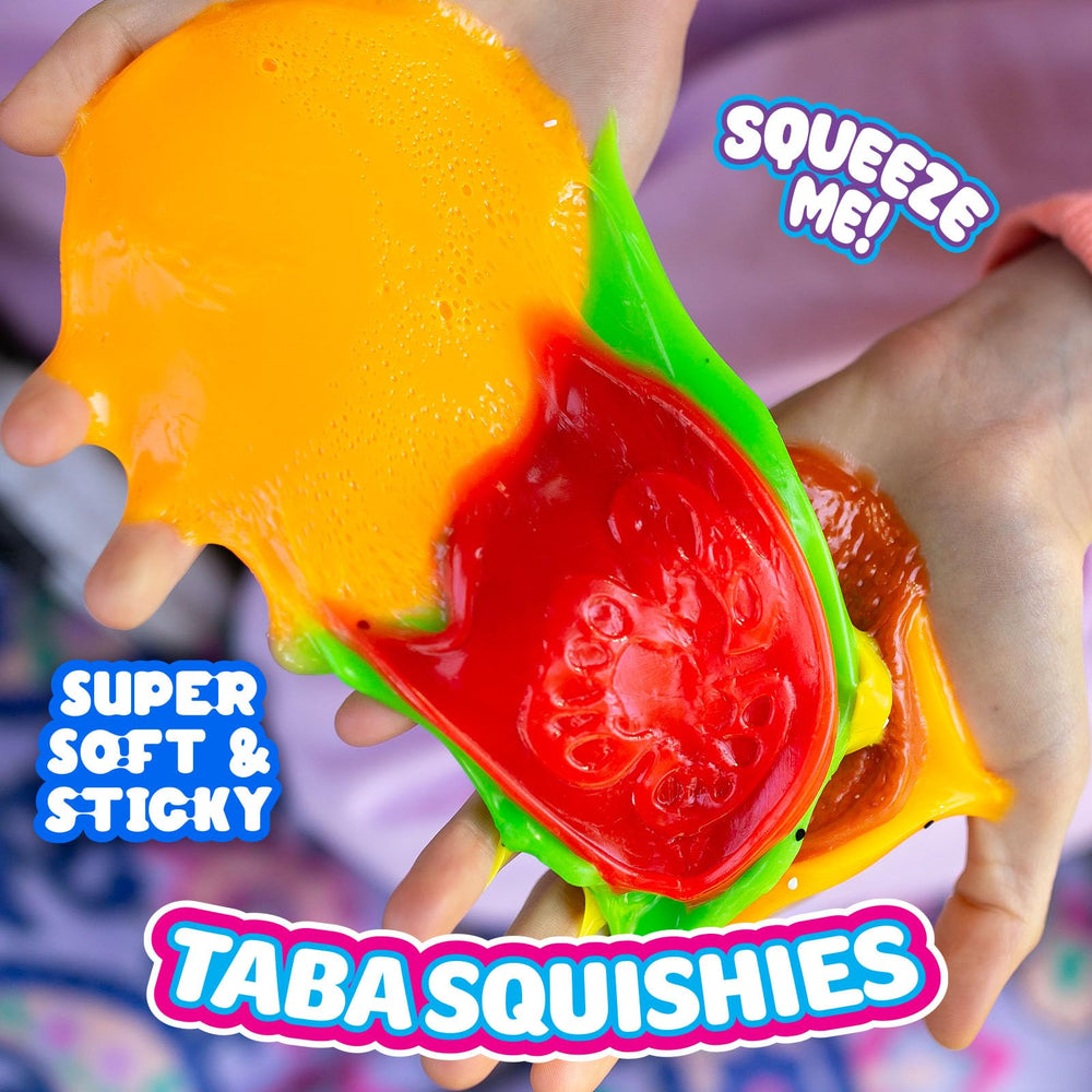 Green lettuce layer on MushMeez Taba Squishy burger for texture
