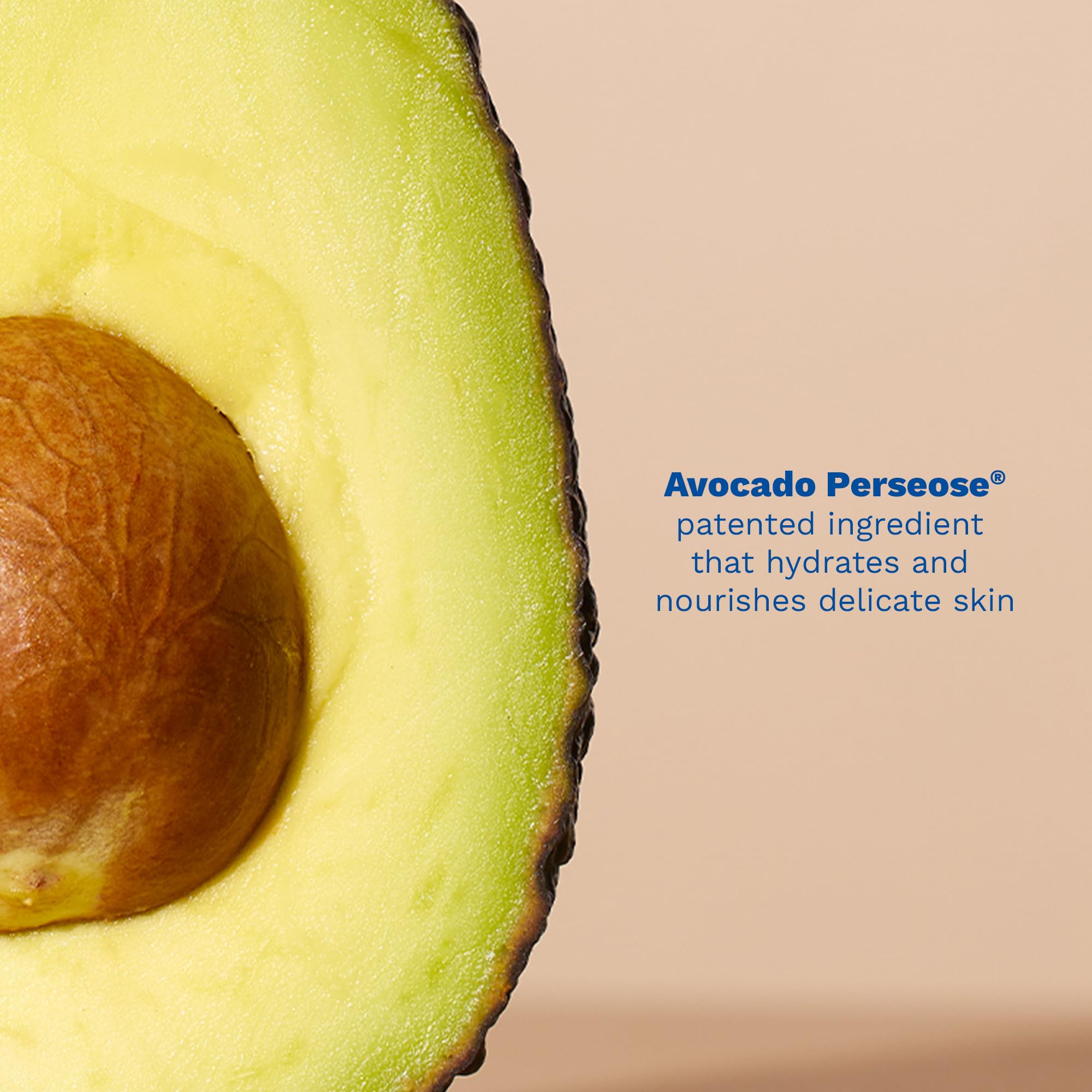 Mustela Avocado Perseose ingredient visual highlighting skin hydration.