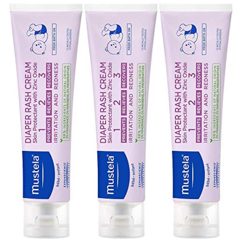 Mustela 123 packaging shows newborn friendly diaper rash cream
