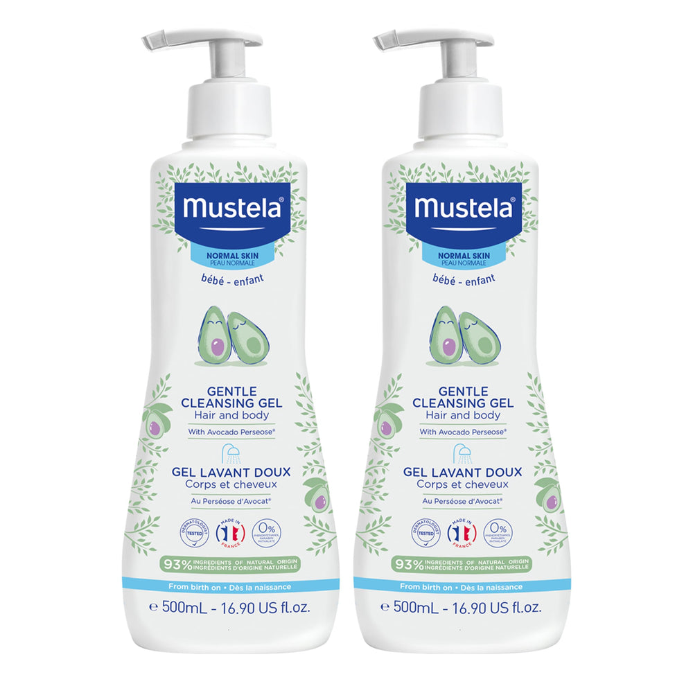 Mustela Baby Gentle Cleansing Gel pump bottle for tear-free bath.