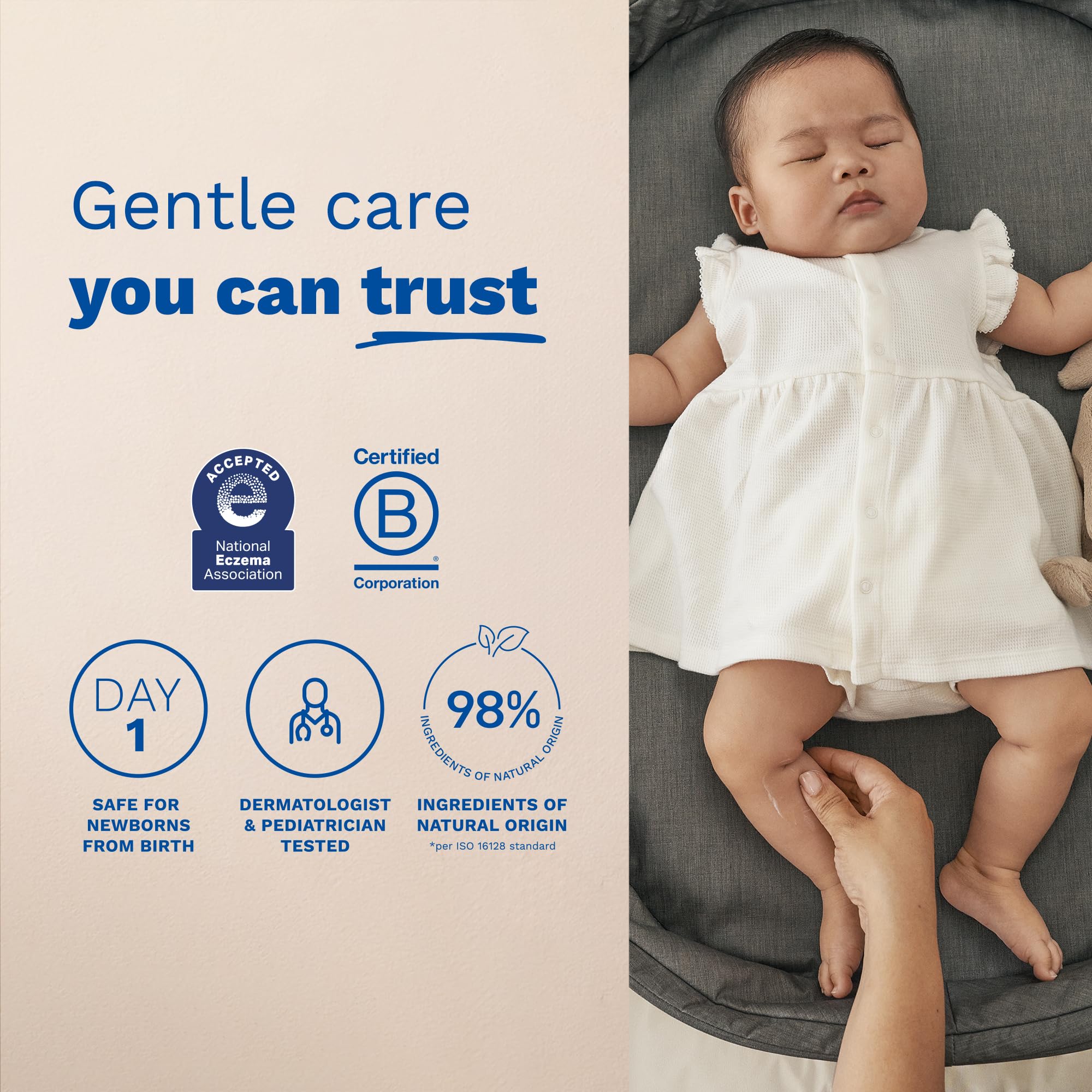 Mustela baby-skin-barrier-repair: supports restoration of the skin’s natural barrier between changes.
