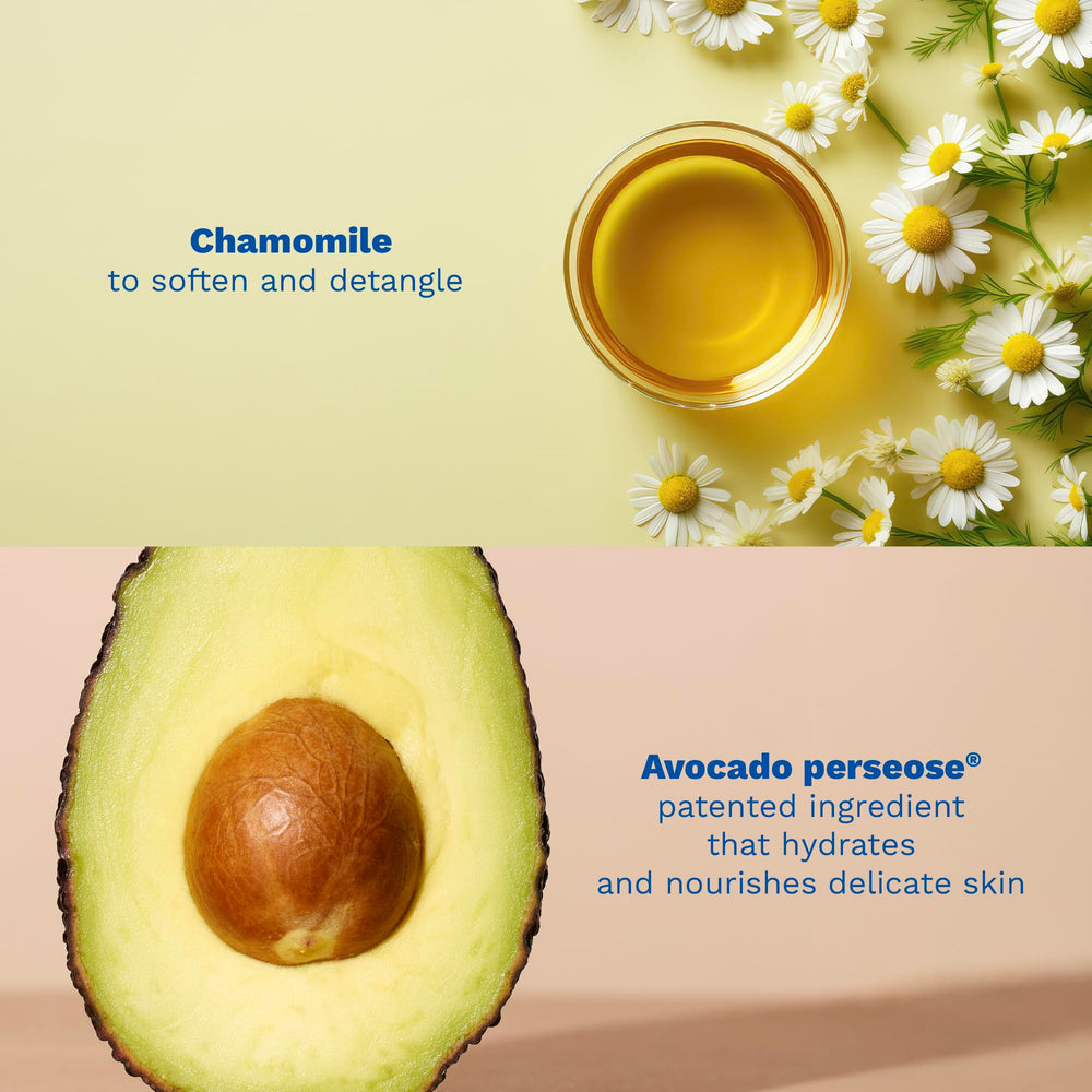 Mustela Chamomile softening effect aids detangling after shampoo.
