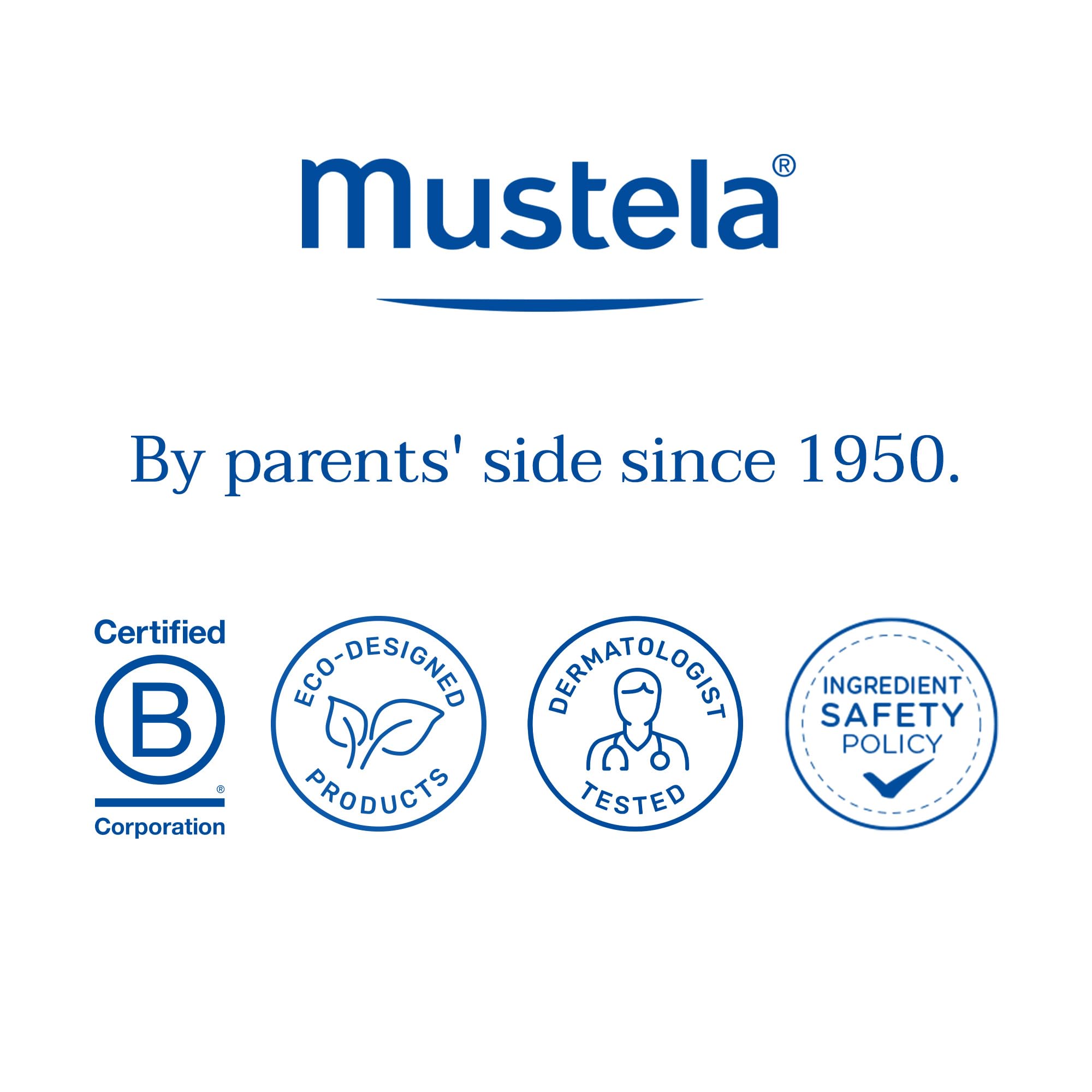 Mustela Cosmos Organic certification seal indicating eco-friendly skincare.