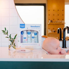 Mustela gentle cleansing gel for delicate newborn skin.