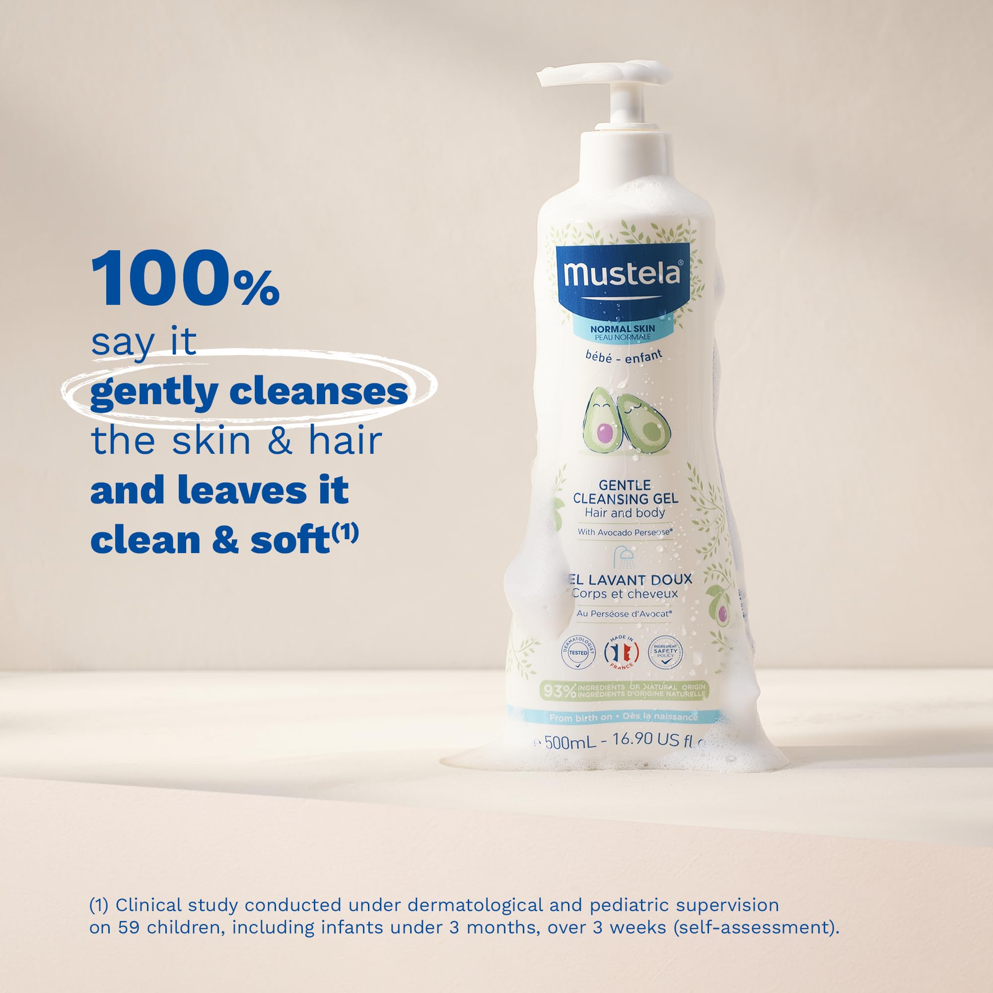 Mustela Hydra Bébé Body Lotion tube ready for application.