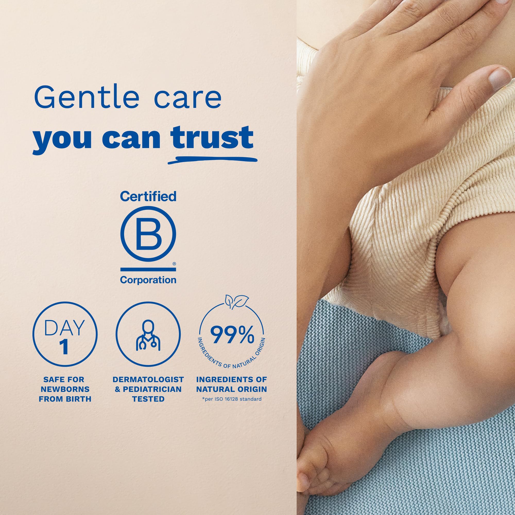 Mustela Liniment hypoallergenic formula with dermatological testing reduces irritation risk.