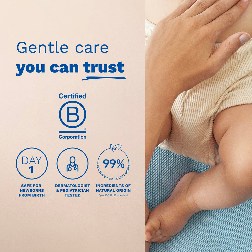 Mustela Liniment hypoallergenic formula with dermatological testing reduces irritation risk.