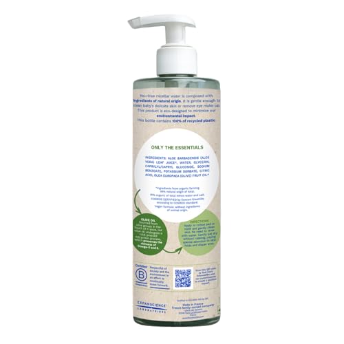 Mustela micellar-water-cotton-ball-application demonstrates easy wipe-clean for newborn skin