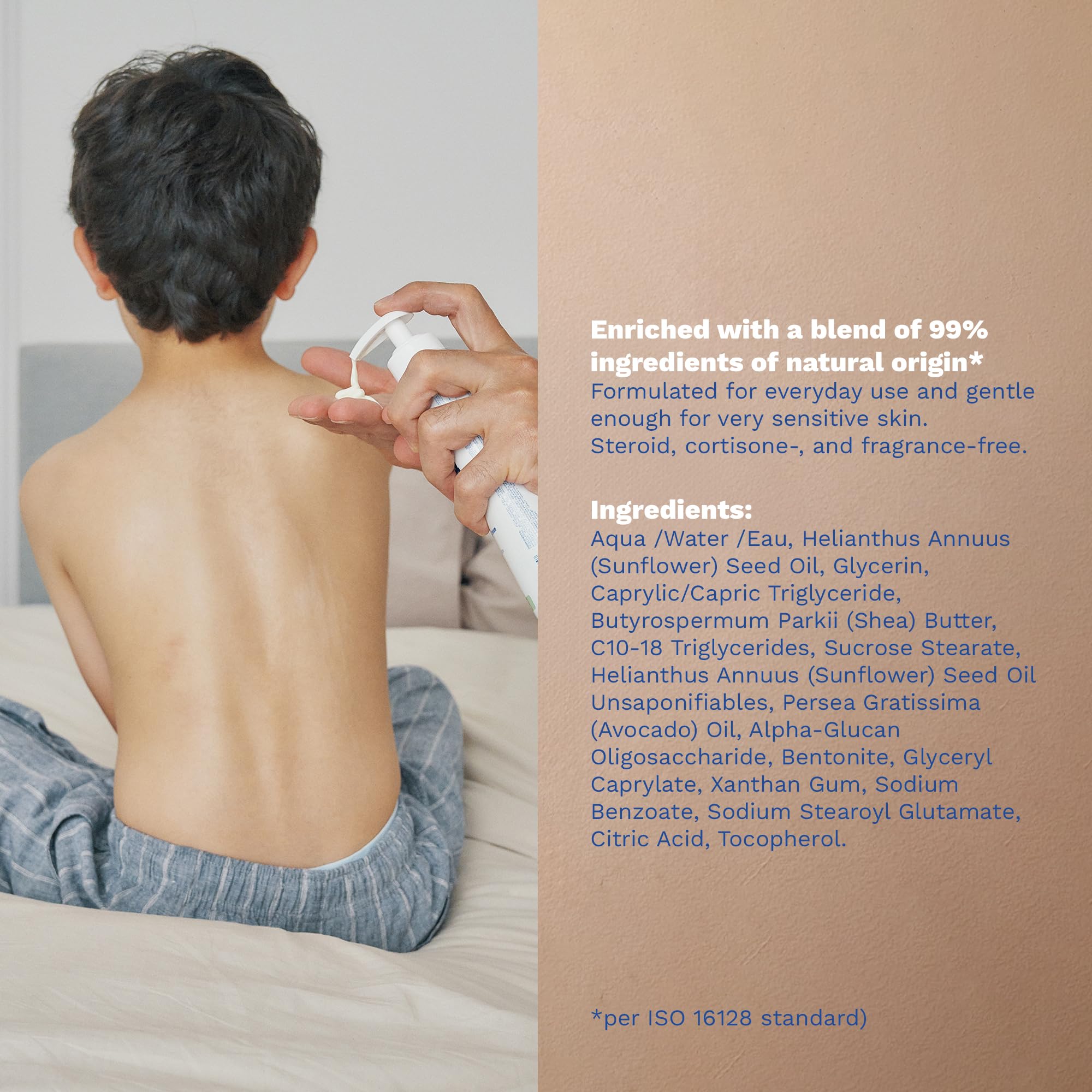 Mustela Stelatopia+ easy absorption application on skin.