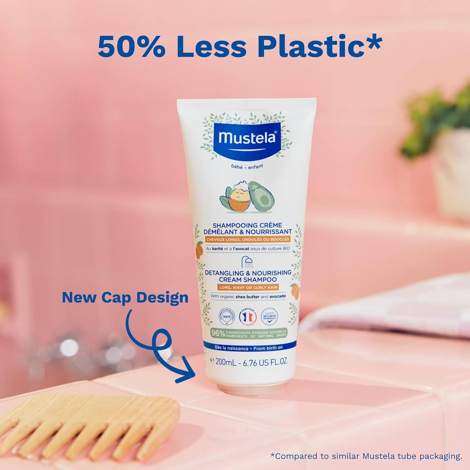 Mustela subtle fragrance close-up, leaving hair lightly scented.