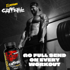 Mutant Caffeine Pills bottle side view highlighting easy dosing