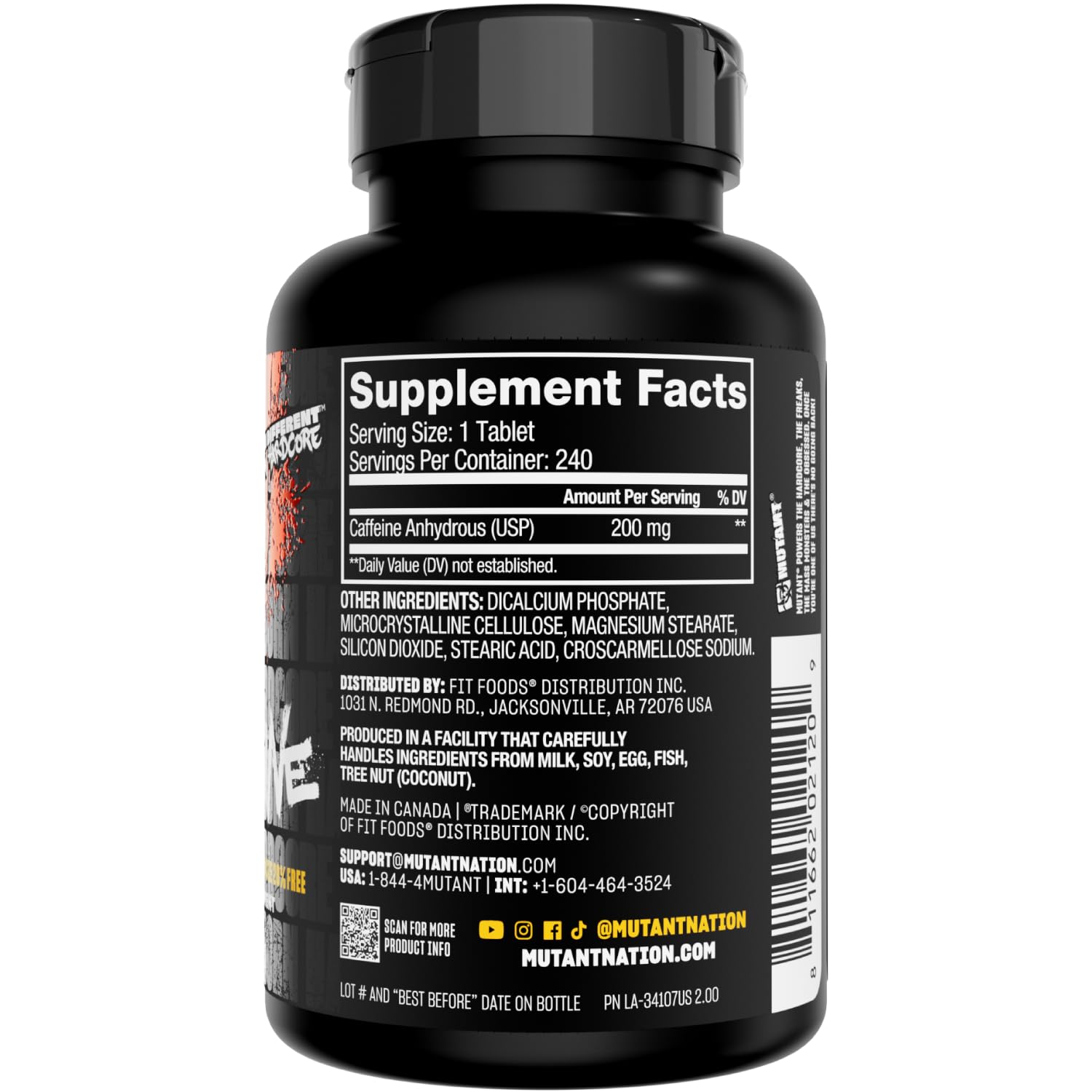 Mutant Caffeine Pills on a shelf with workout gear for daily energy support