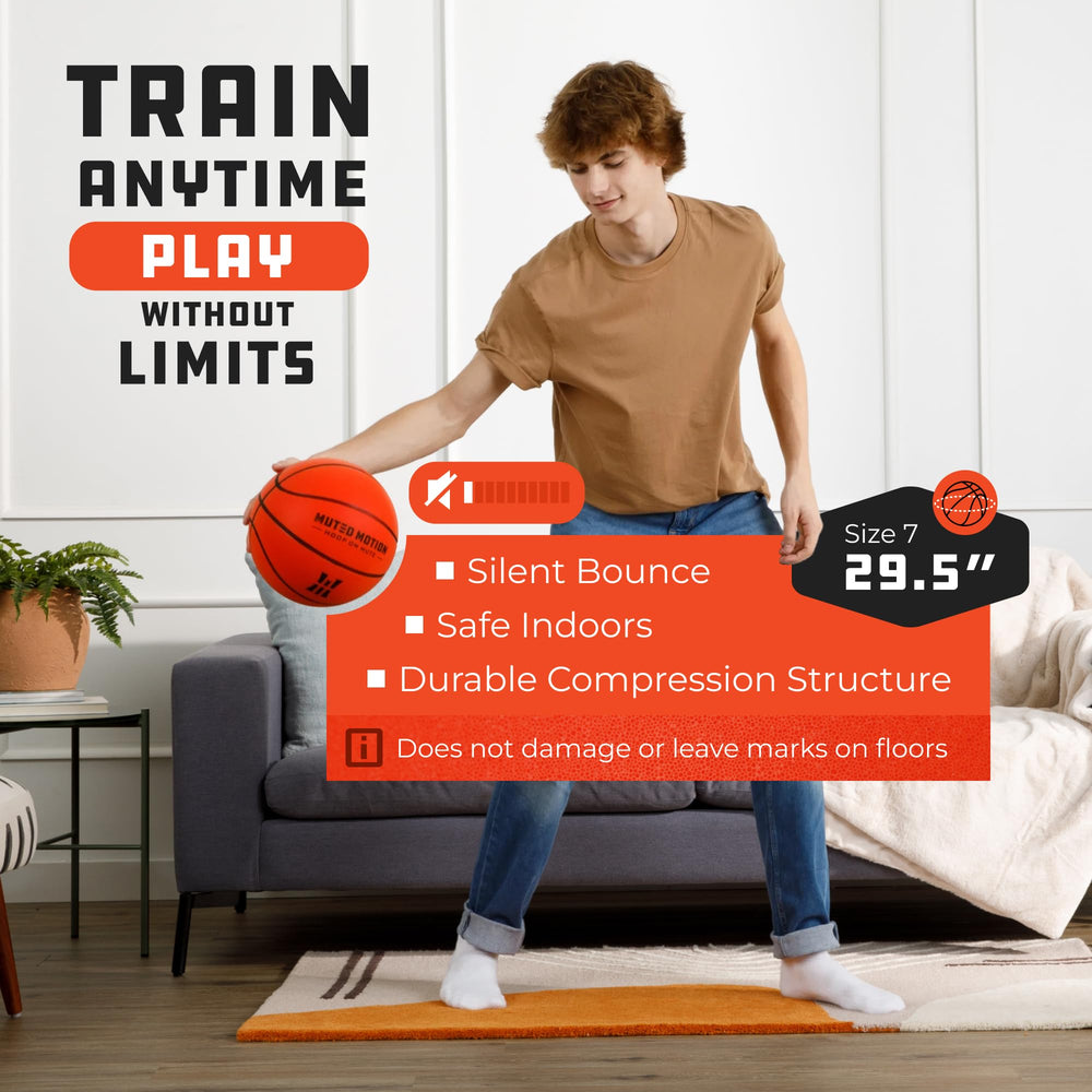 Muted Motion next-gen foam basketball emphasizes durability and soft touch for kids.