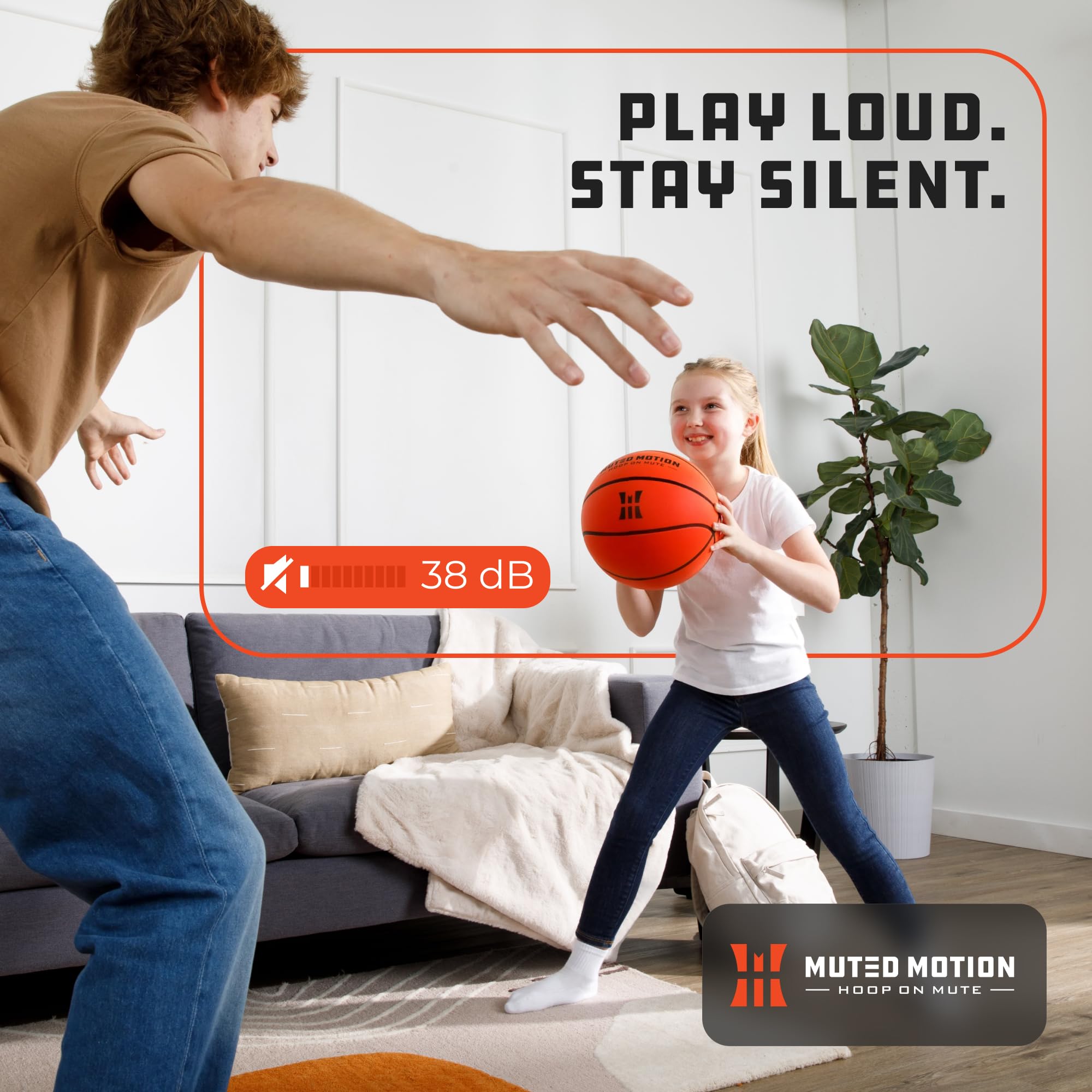 Muted Motion realistic bounce basketball supports drills and practice sessions.
