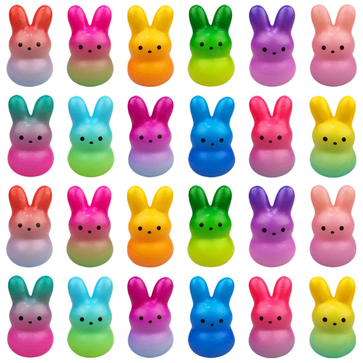 Colorful bunny characters delight kids during spring celebrations.