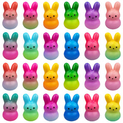 Colorful bunny characters delight kids during spring celebrations.