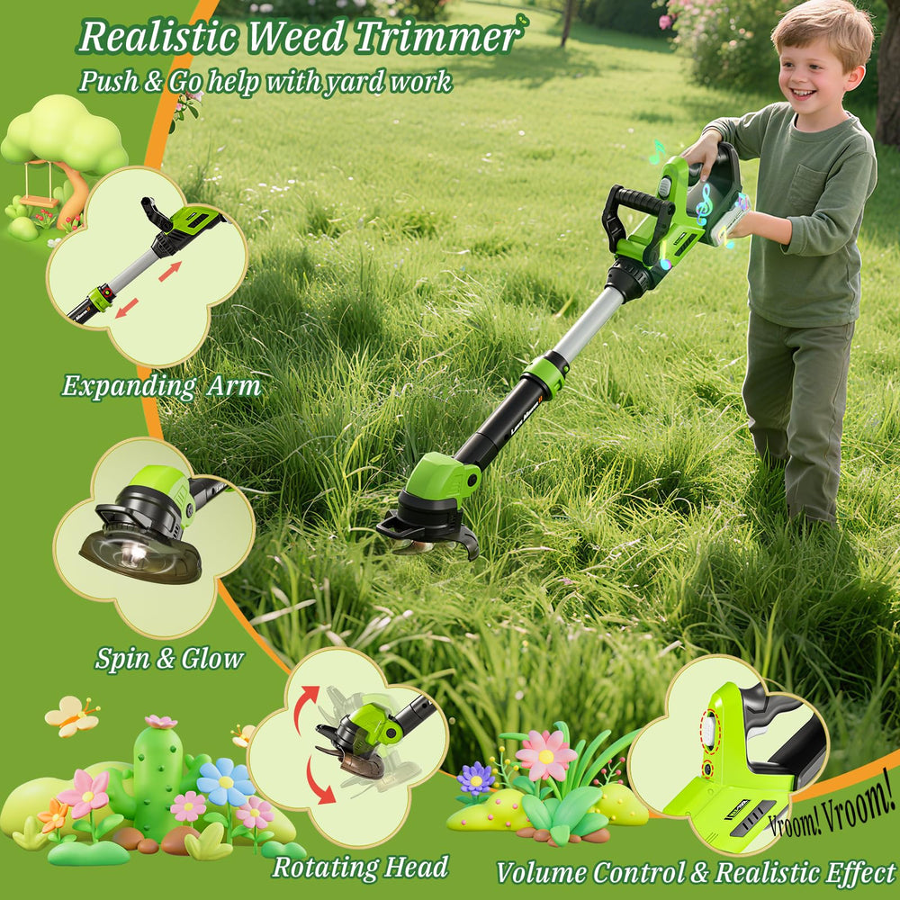 MUZREES 3-in-1 leaf blower toy with realistic sound for active play