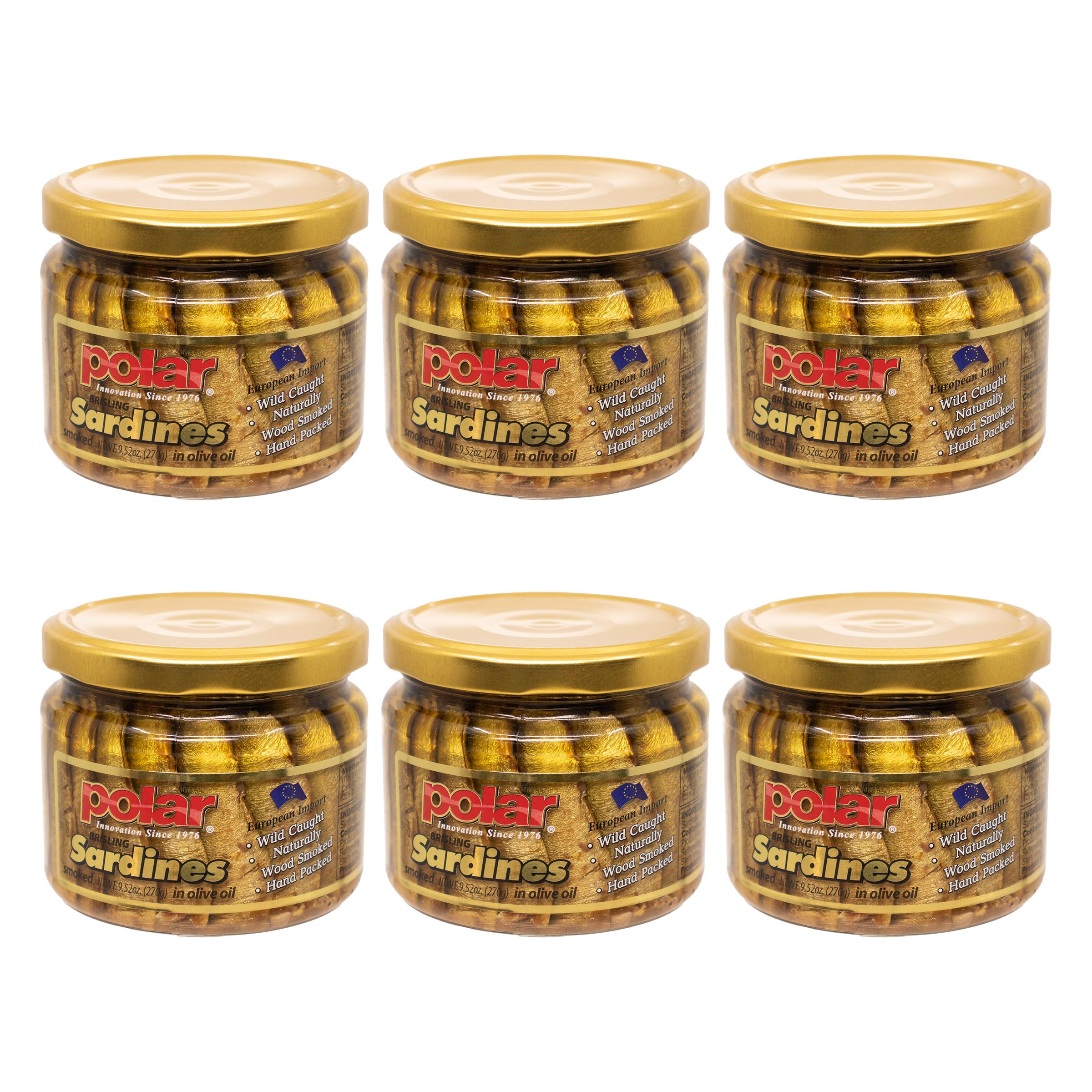 MW Polar Brisling Sardines in Olive Oil jar, ready-to-eat omega-3 goodness.