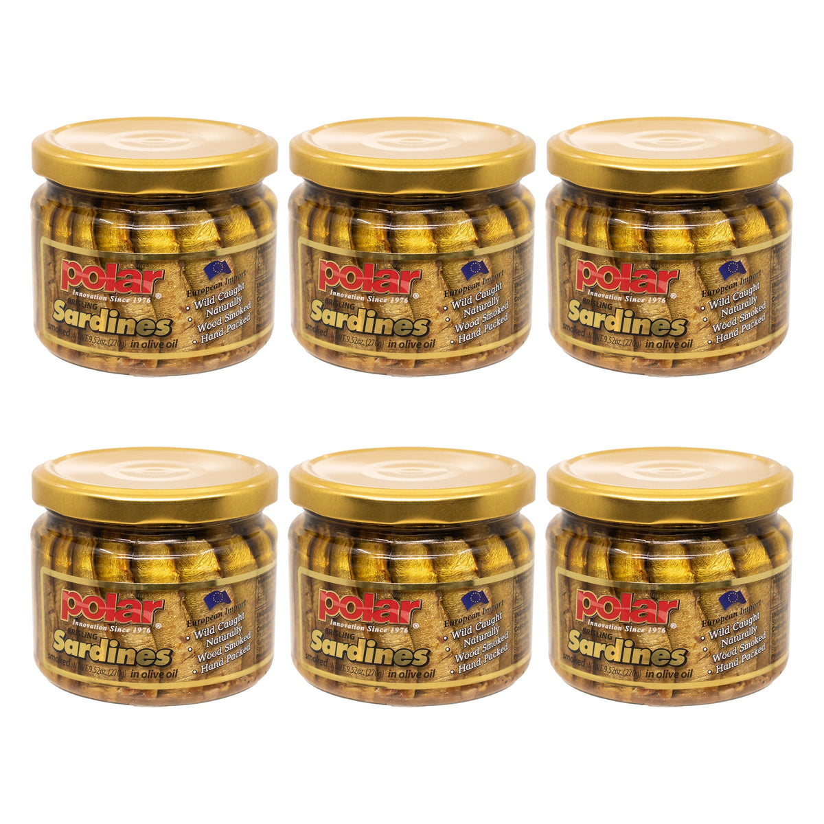 MW Polar Brisling Sardines in Olive Oil jar, ready-to-eat omega-3 goodness.