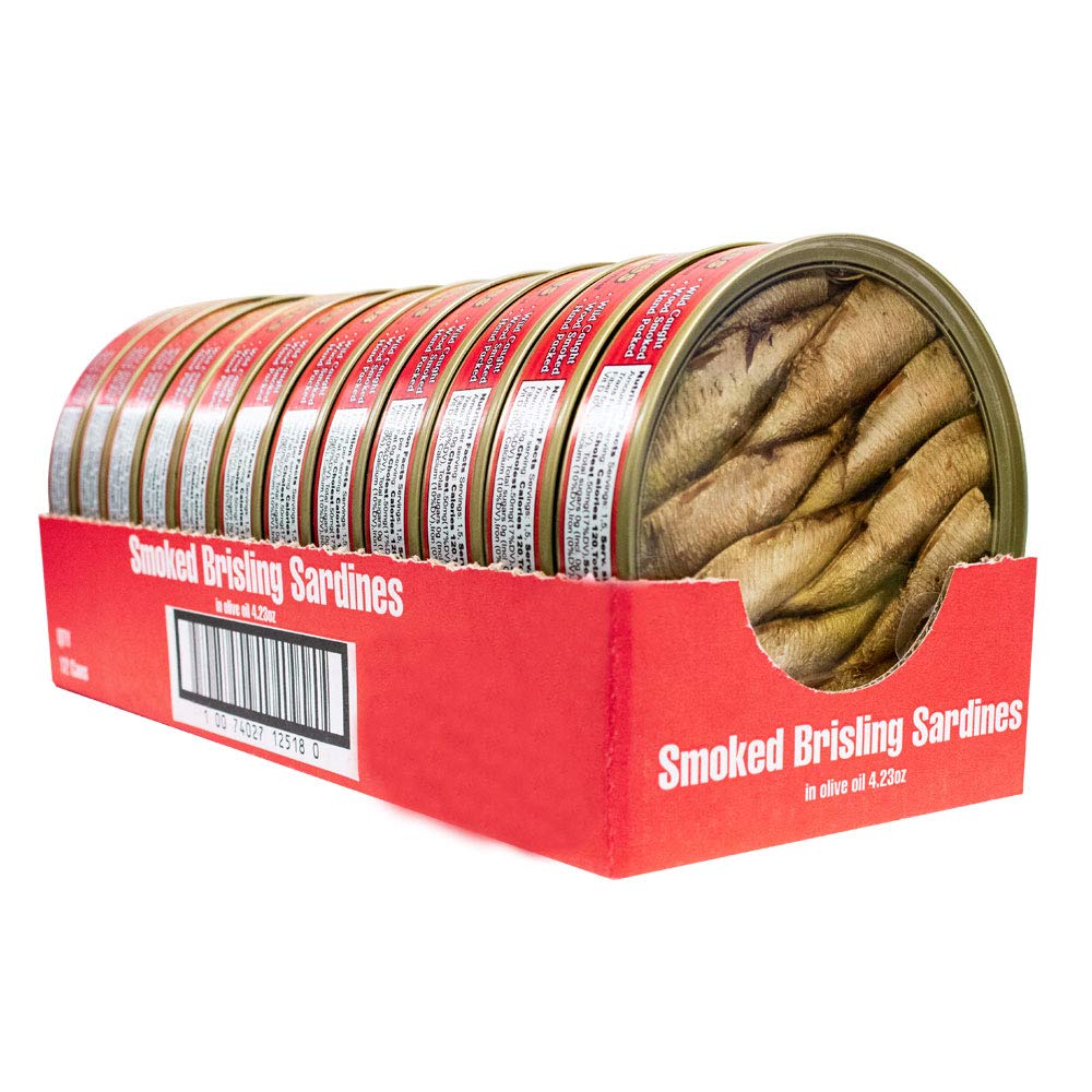 MW Polar Brisling Sardines in Olive Oil, ready-to-eat can for meals on the go.
