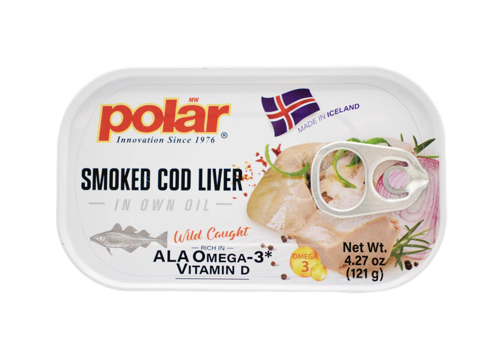 MW Polar open can with cod liver highlighting ready-to-eat convenience
