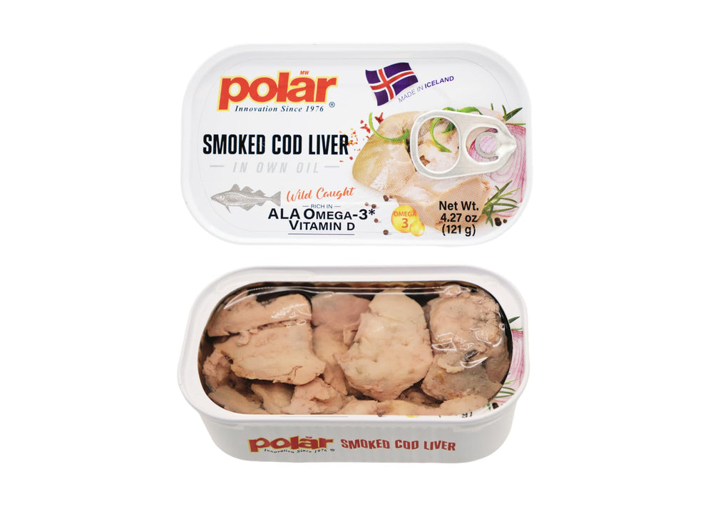 MW Polar cod liver in oil topped on toast for flavor enhancement