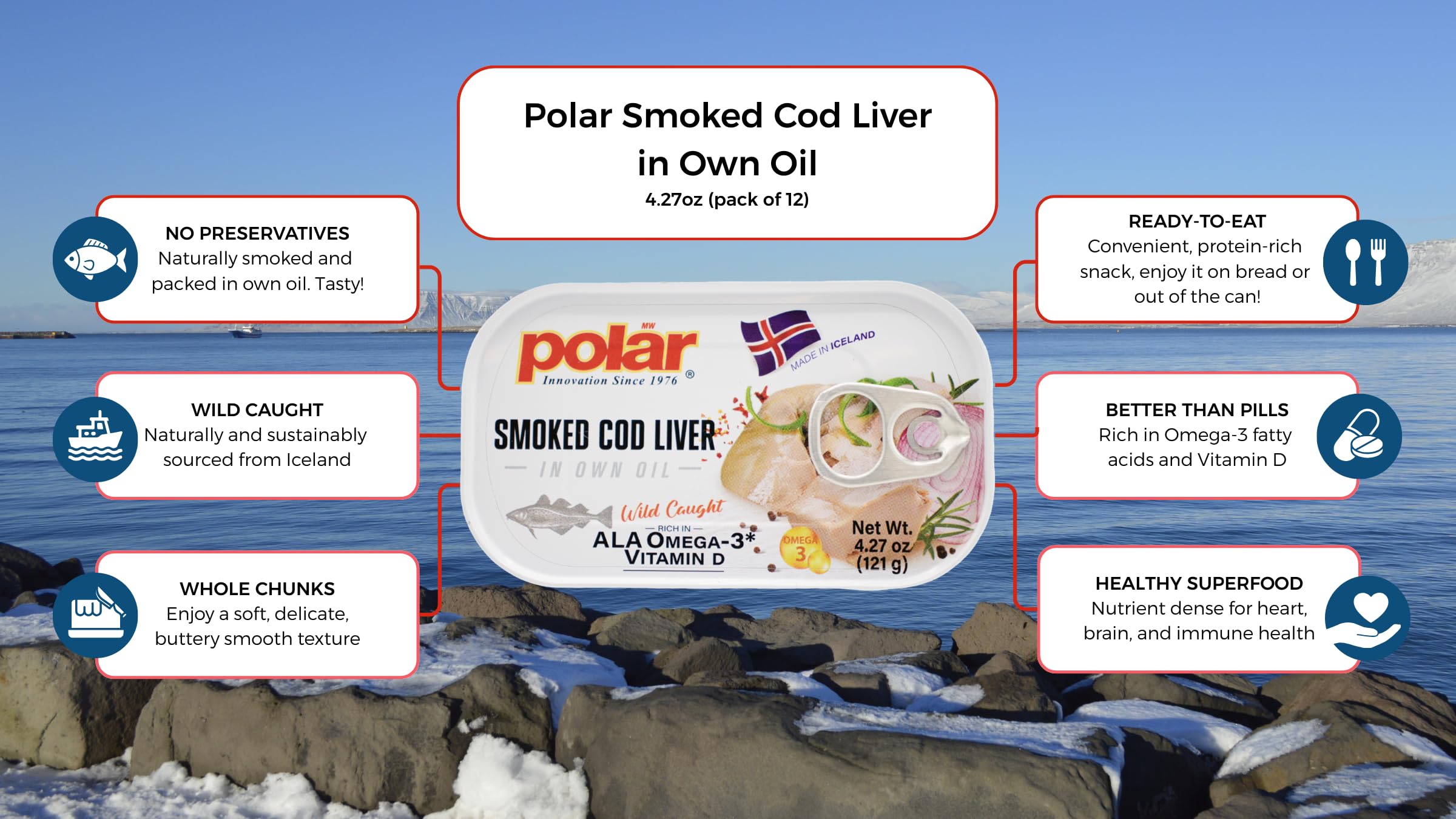 MW Polar European-inspired serving idea with cod liver on crispbread