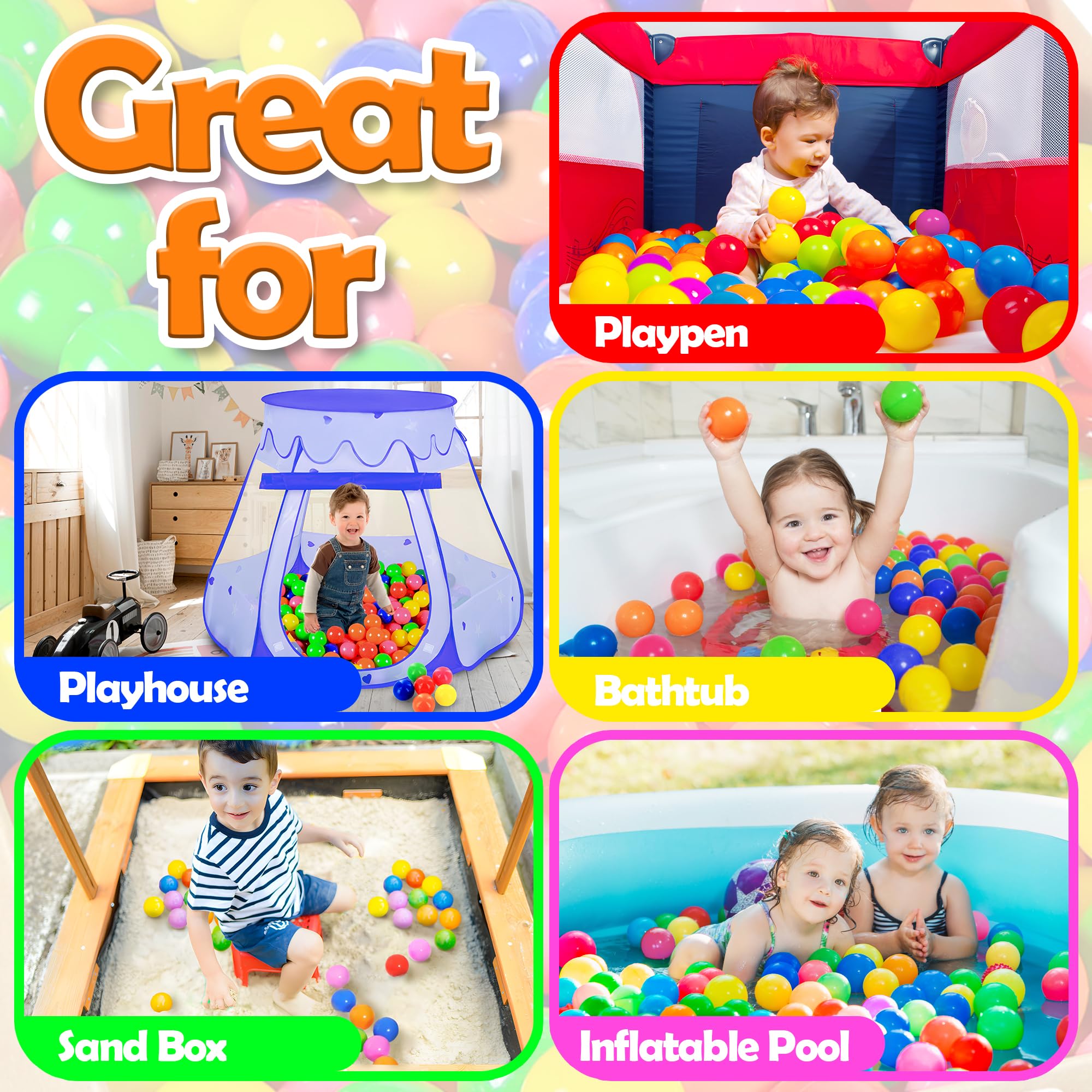 MW SPORTS ball pit aids motor skills and color recognition through play.