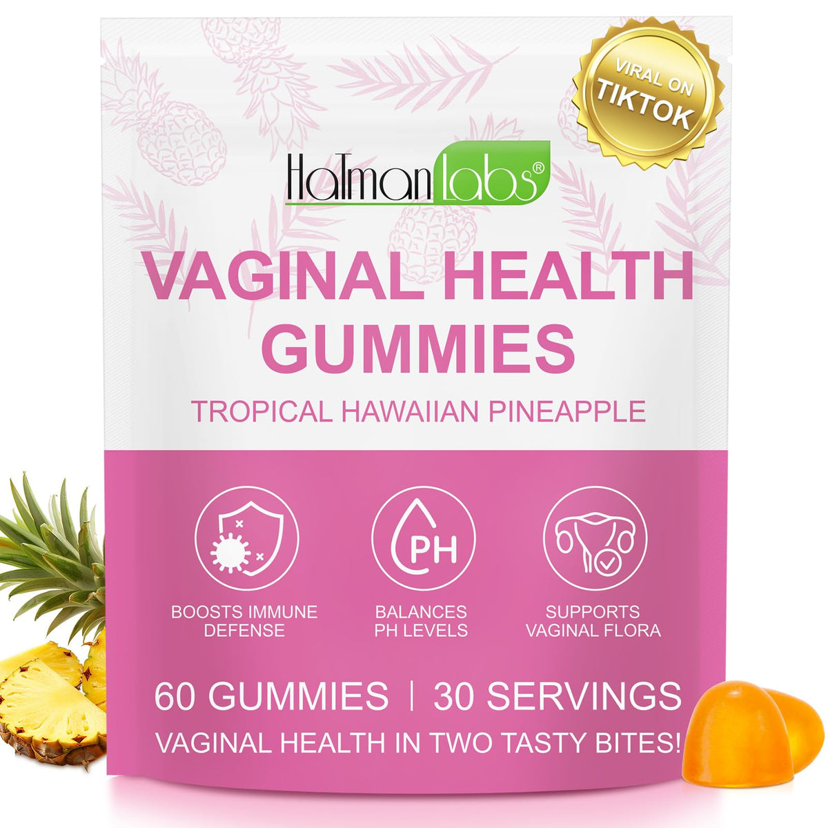 MXCZBSM Vaginal Probiotics Gummies packaging in a 60-count bottle for daily use