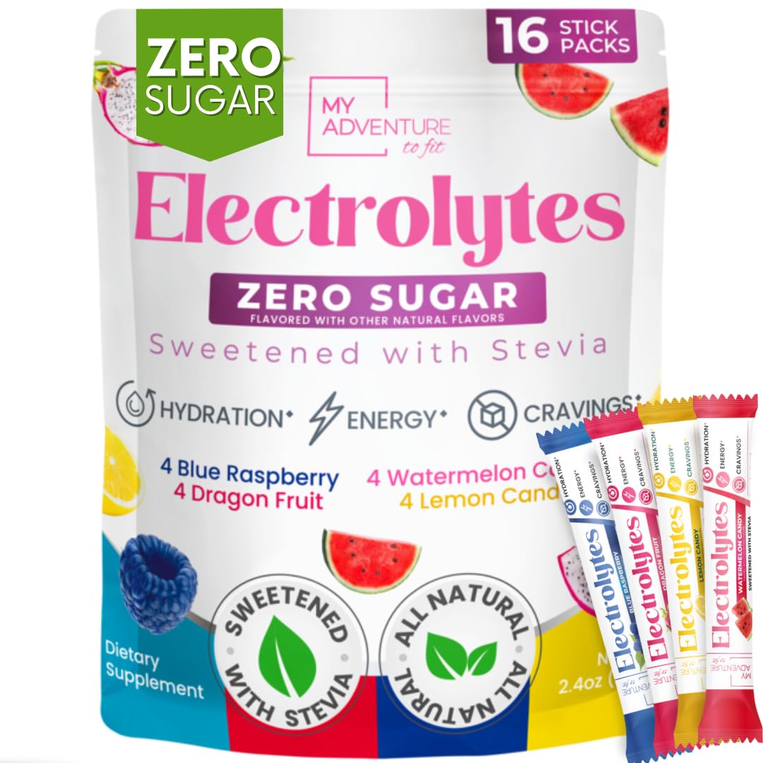 My Adventure to Fit electrolytes watermelon packet for hydration during workouts.