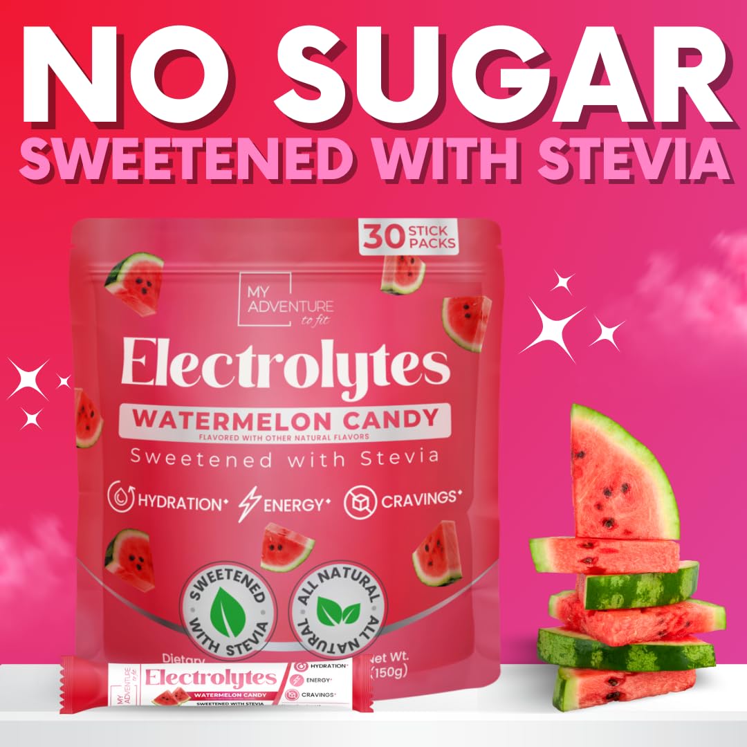 My Adventure to Fit Watermelon Electrolytes on kitchen counter with ingredients