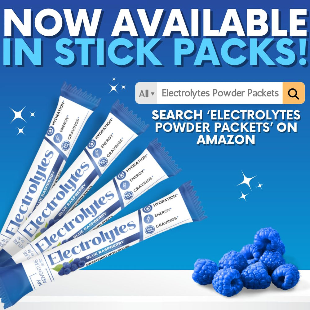 My Adventure to Fit Zero Sugar blue raspberry back-label detail communicates ingredients.