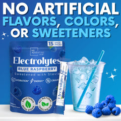 My Adventure to Fit Zero Sugar blue raspberry tub front highlights sugar-free hydration.