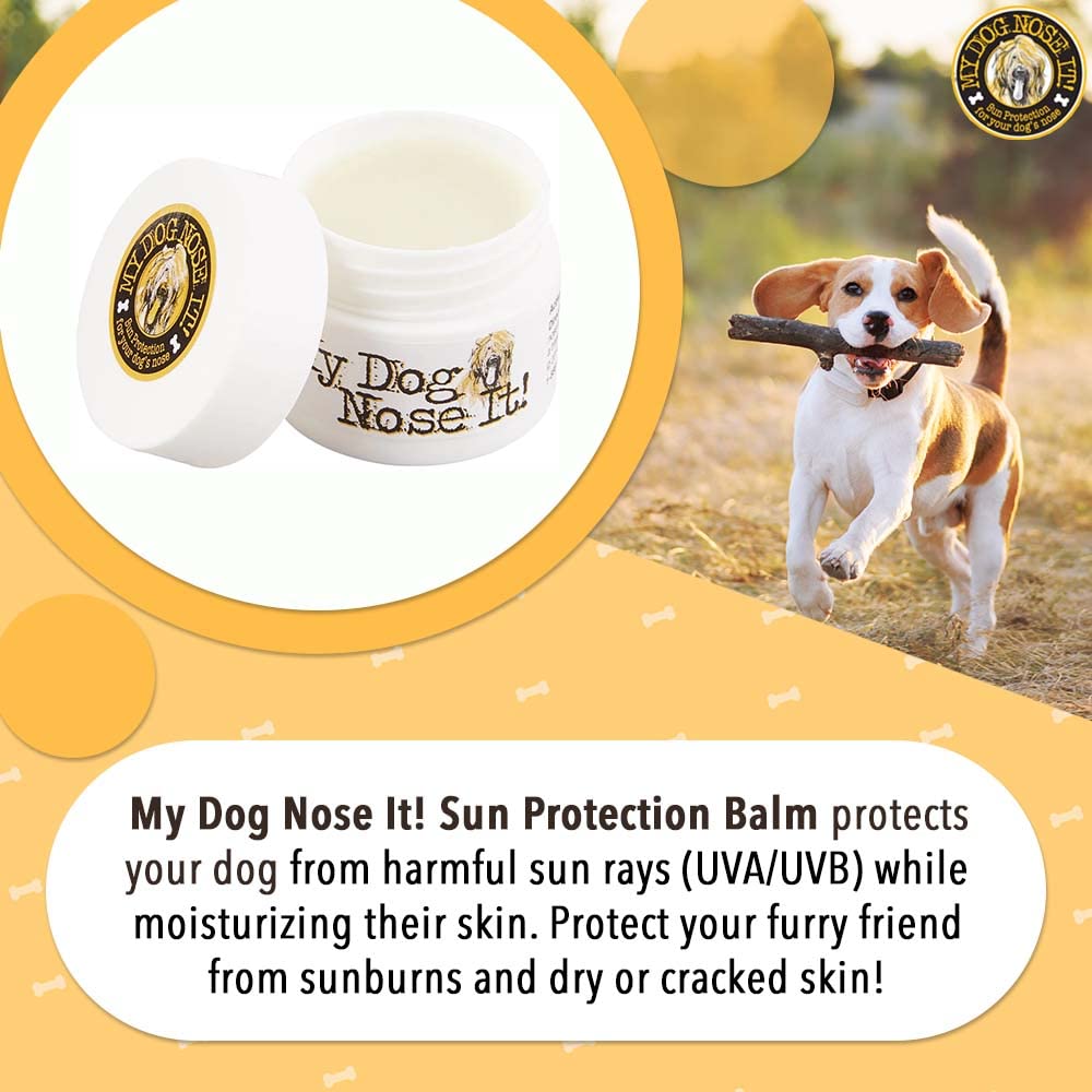 My Dog Nose It – protection UV du nez canin, prévention des craquelures potentielles.
