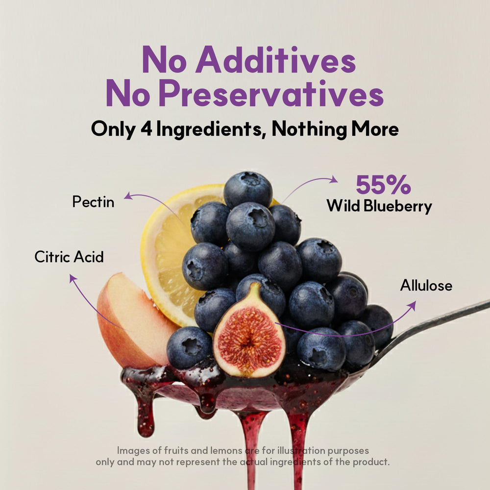 My Normal Blueberry Jam uses four ingredients for simple, honest flavor.