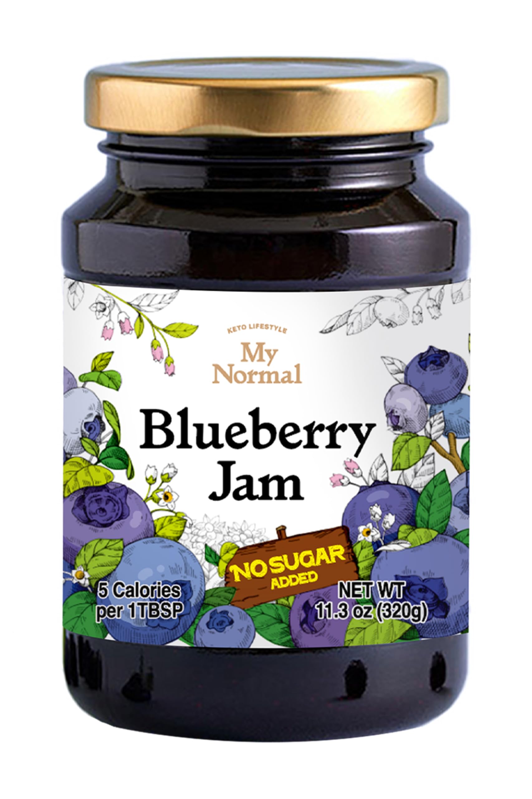 My Normal Blueberry Jam with wild blueberries 55% for a bold, natural breakfast.