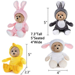 My OLi Easter bear plush 7-inch with removable hat for dress-up play.
