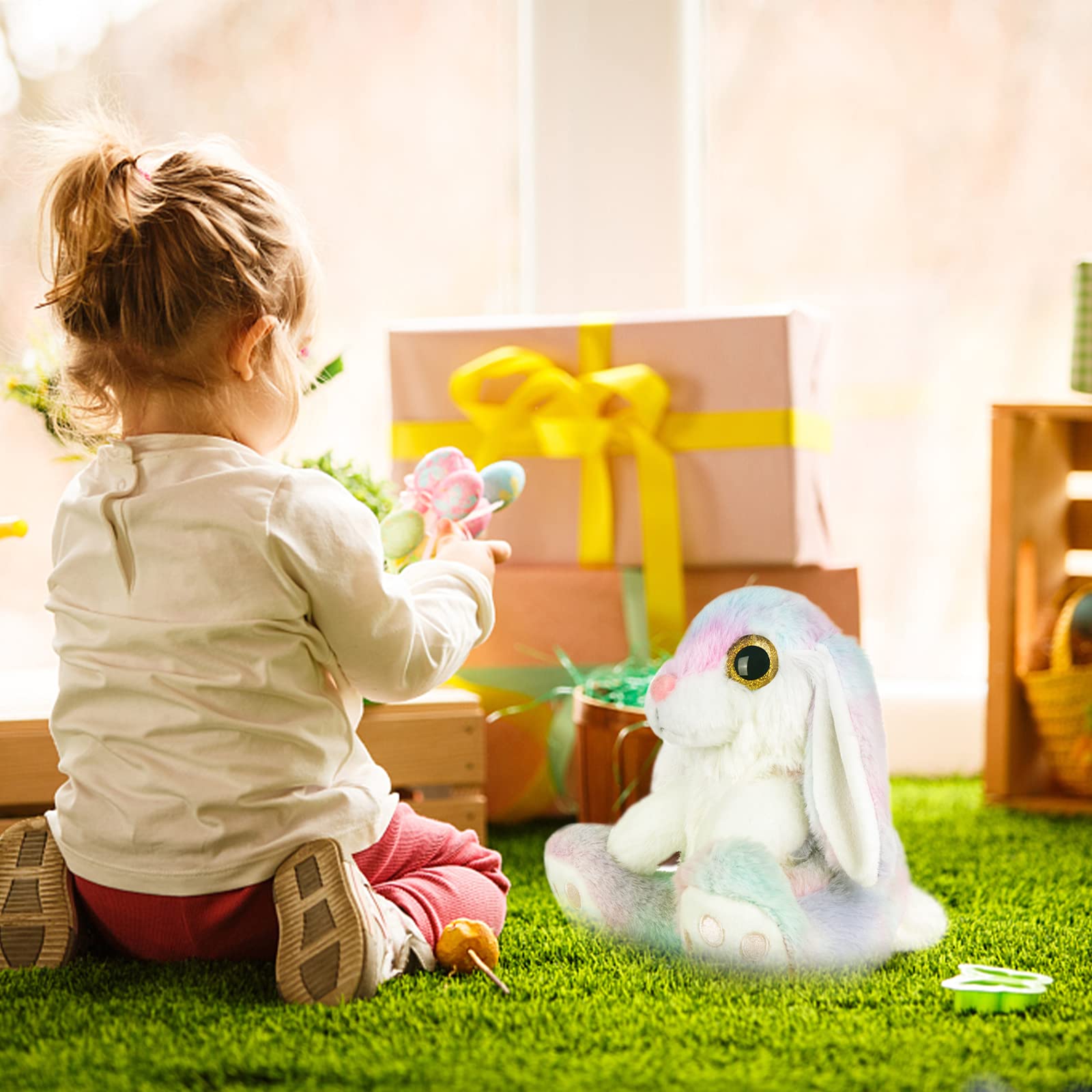 My OLi Easter Bunny 8.5in soft plush for skin-friendly comfort and easy cleaning.