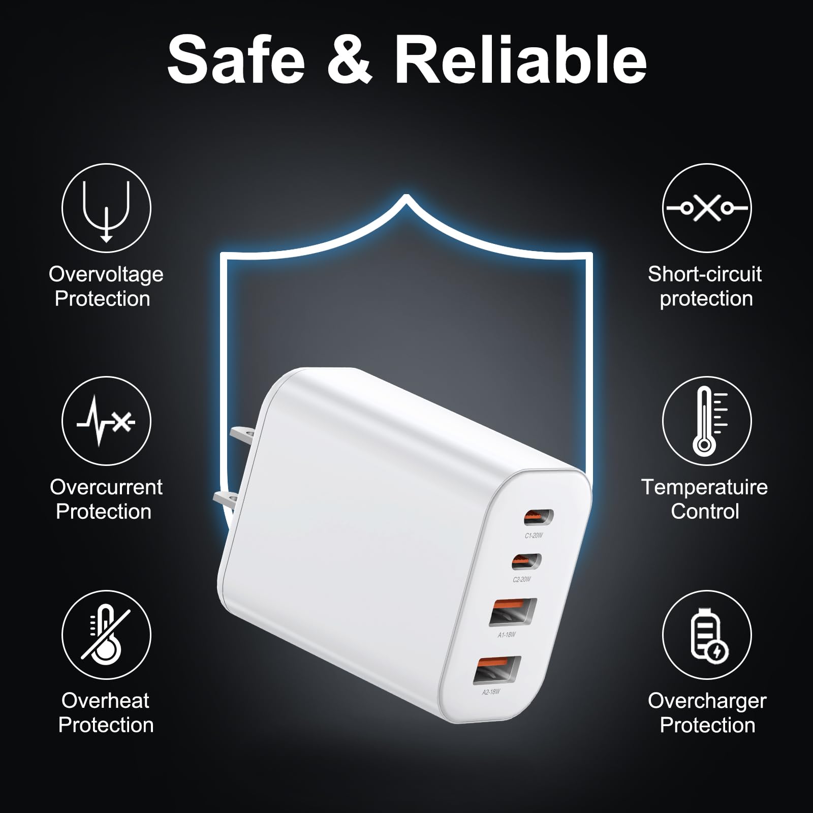 USB-C port delivers up to 20W for quick device recharges