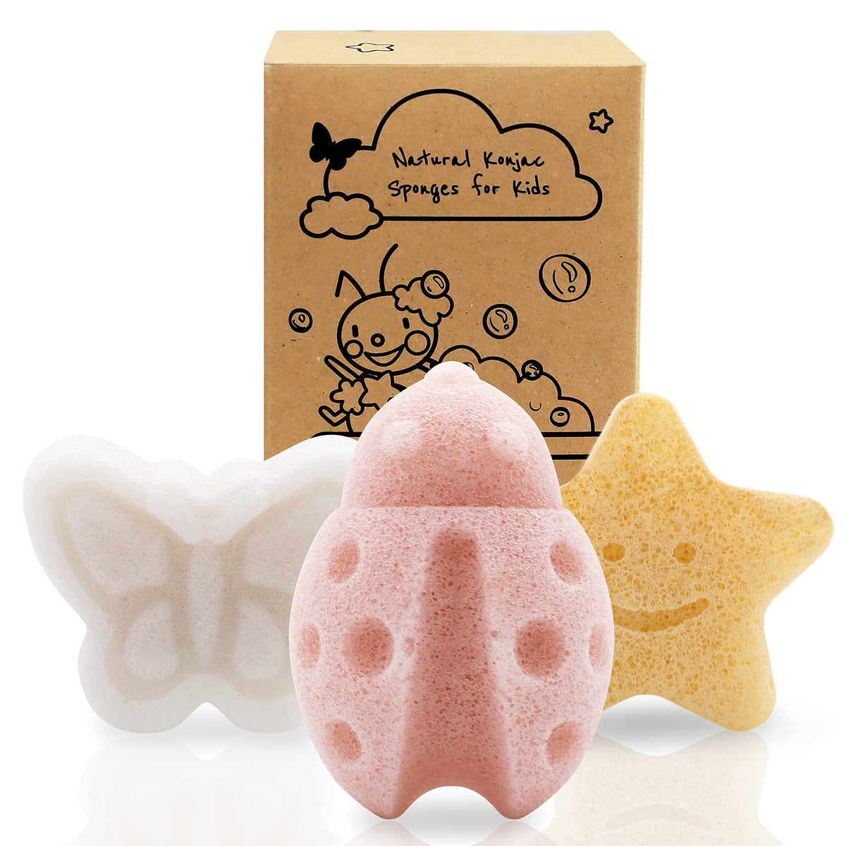 myHomeBody Konjac Baby Sponge Butterfly for gentle bath time cleansing.