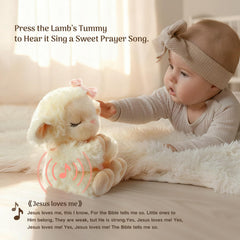 MyMateZoe 9-inch praying lamb plush close-up, soft and comforting