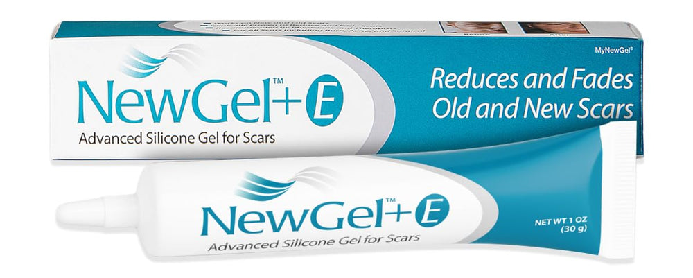 MyNewGel NewGel Plus scar gel packaging for at-home scar care.