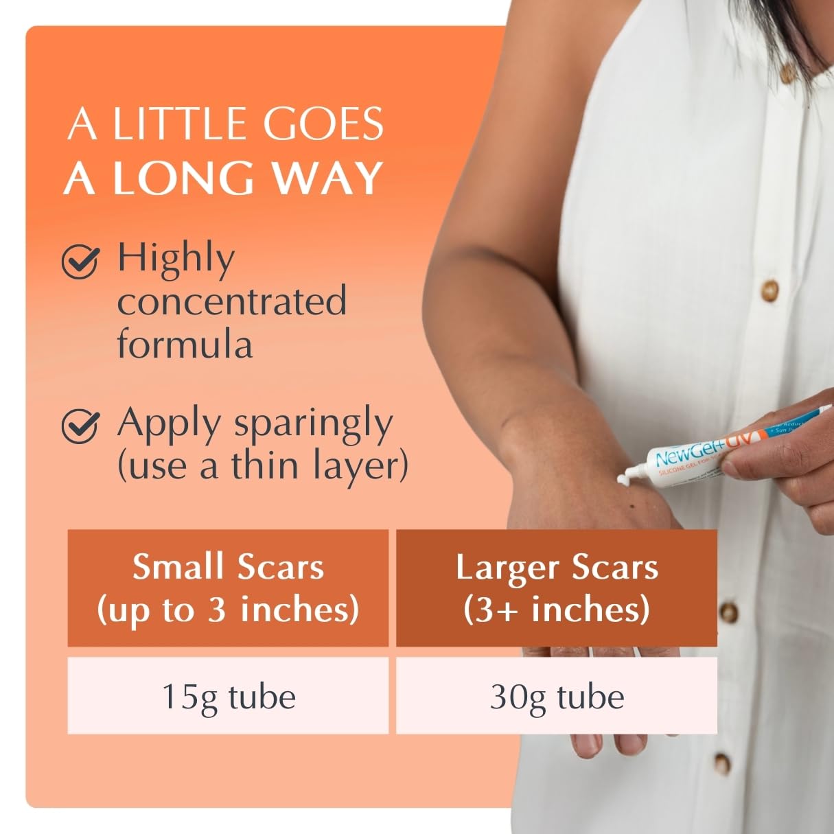 MyNewGel Plus UV on arm scar with sun protection