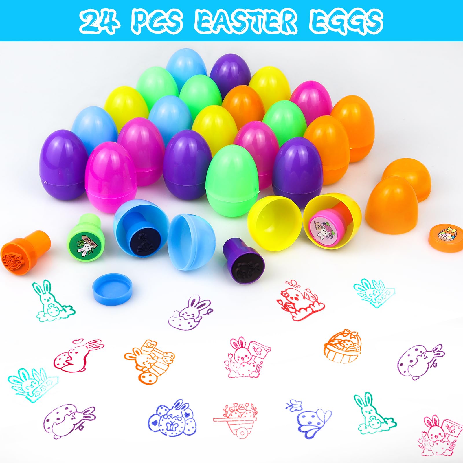 Myouth bunny-pattern stamps for pattern recognition during play.
