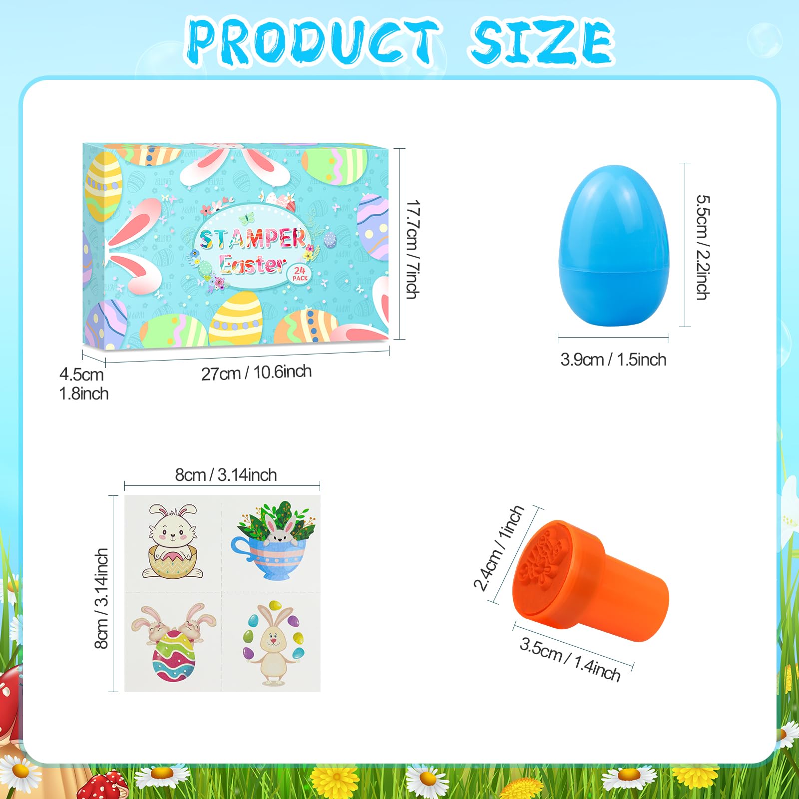 Myouth individually packaged stamps and eggs for easy gifting.